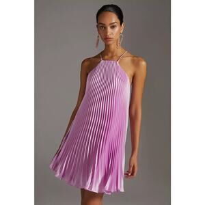 ML Monique Lhuillier Pleated Halter Mini Dress Size 10 NWT